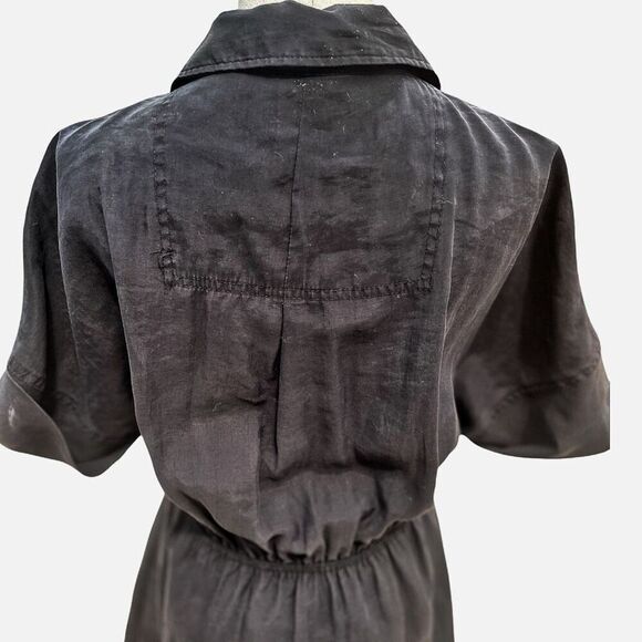 Zara Black Cotton Shirt Dress Size Small - Picture 5 of 8
